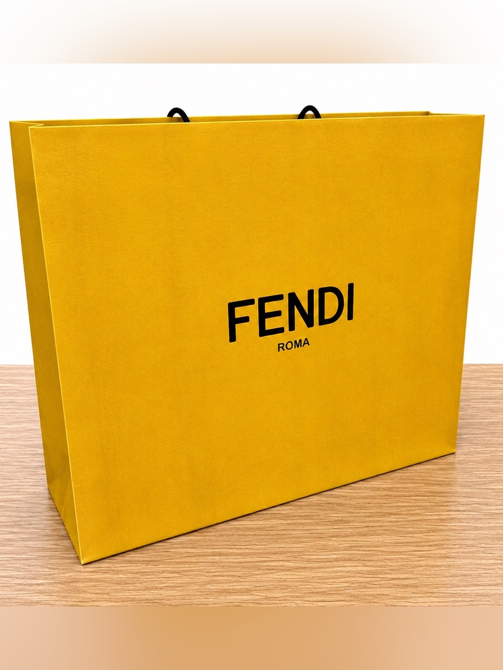 Authentic Fendi Roma Medium Yellow Shopping Bag